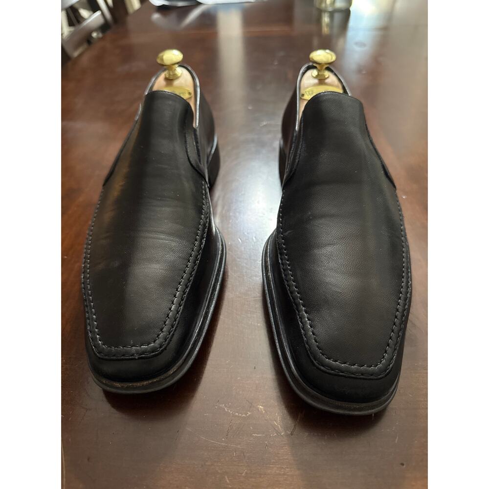 Bruno Magli Raging Men’s Loafers 11 M Black Leather Slip On Shoes M02049 Italy